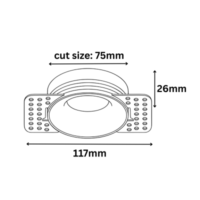قاب توکار بدون لبه مدل چستر CHESTER