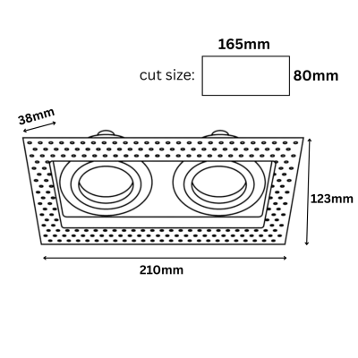 قاب توکار بدون لبه مدل کارتر CARTER
