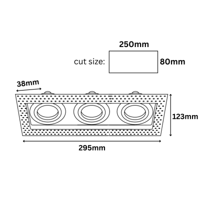 قاب توکار بدون لبه مدل کارتر CARTER