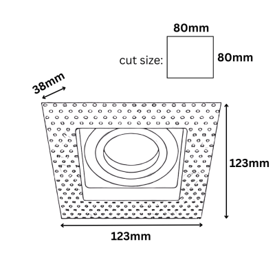 قاب توکار بدون لبه مدل کارتر CARTER